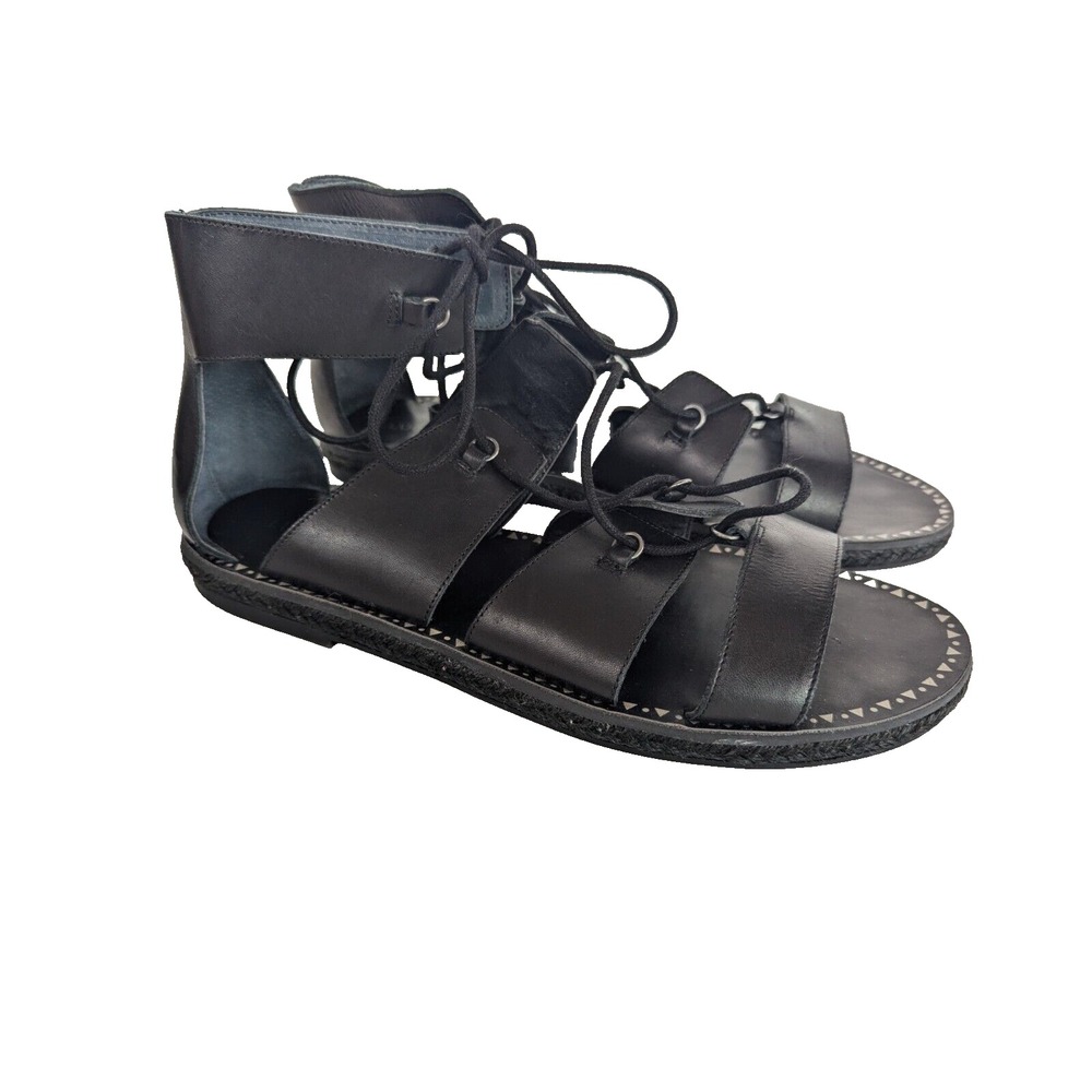 Lucky Brand | Dristel Sandals Womens Sz 40/10 Gladiator Leather Black Lace Up